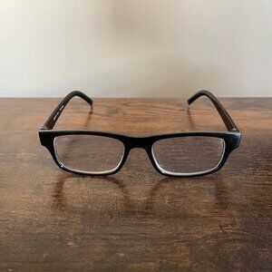 Women's Black Rectangle Eyeglasses Frames Only +2.00 Reader Glasses Classic